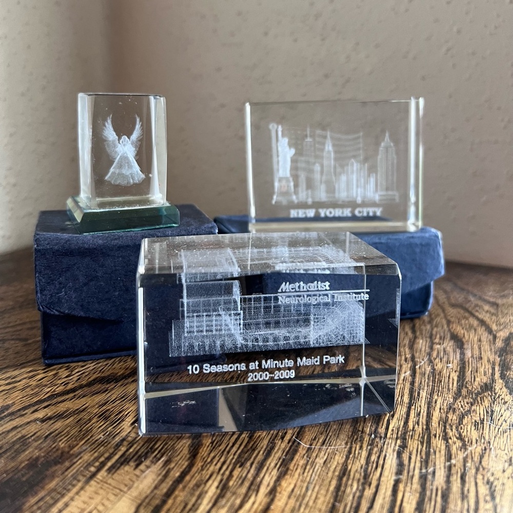 Laser Etched Glass W Box 3 Pc set